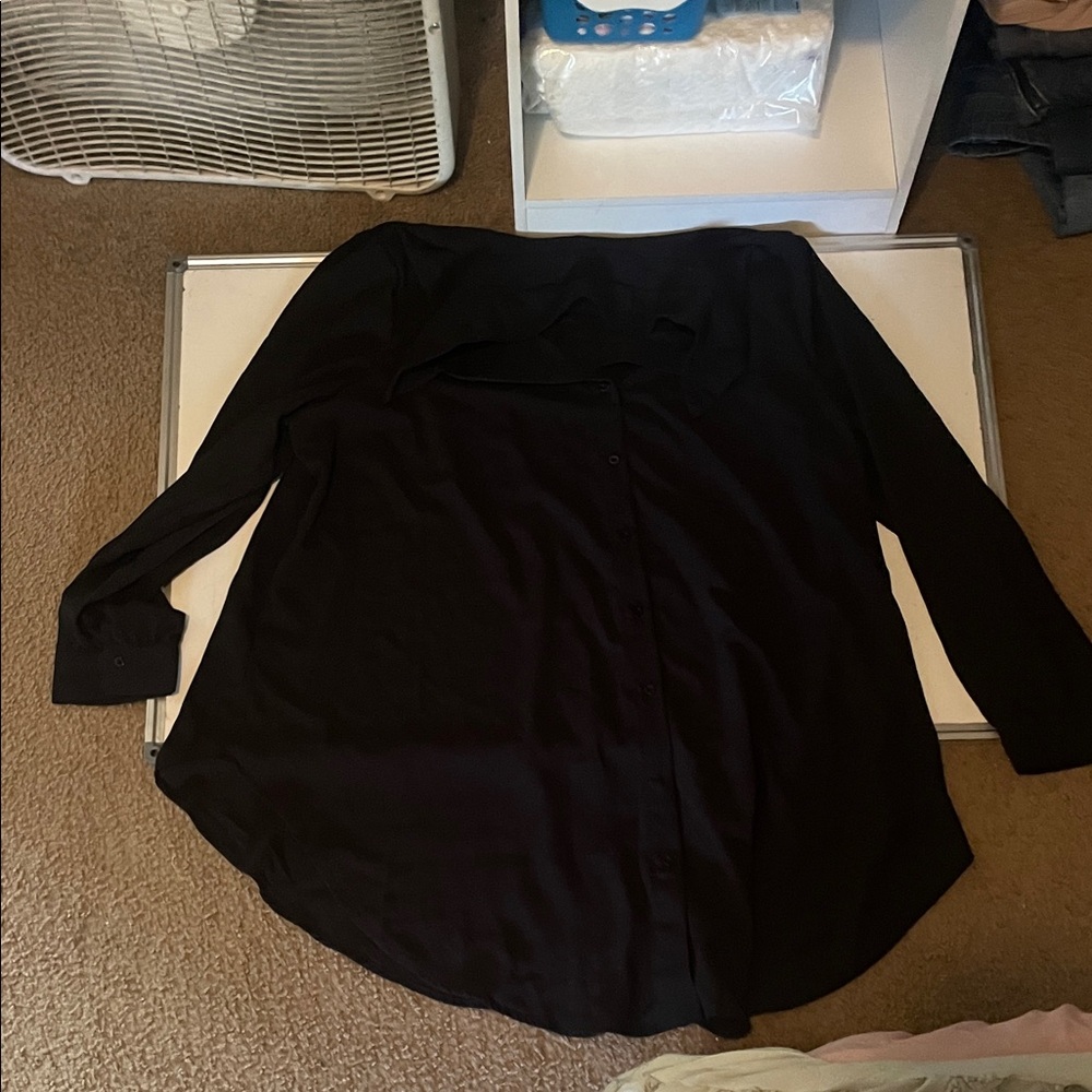 SHEIN Black Button Down Shirt